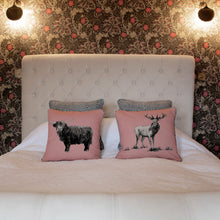Load image into Gallery viewer, Pedigree Pink cushions on bed
