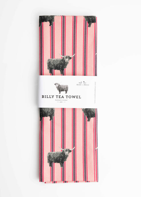 Billy Coo Pink Stripe Tea Towel