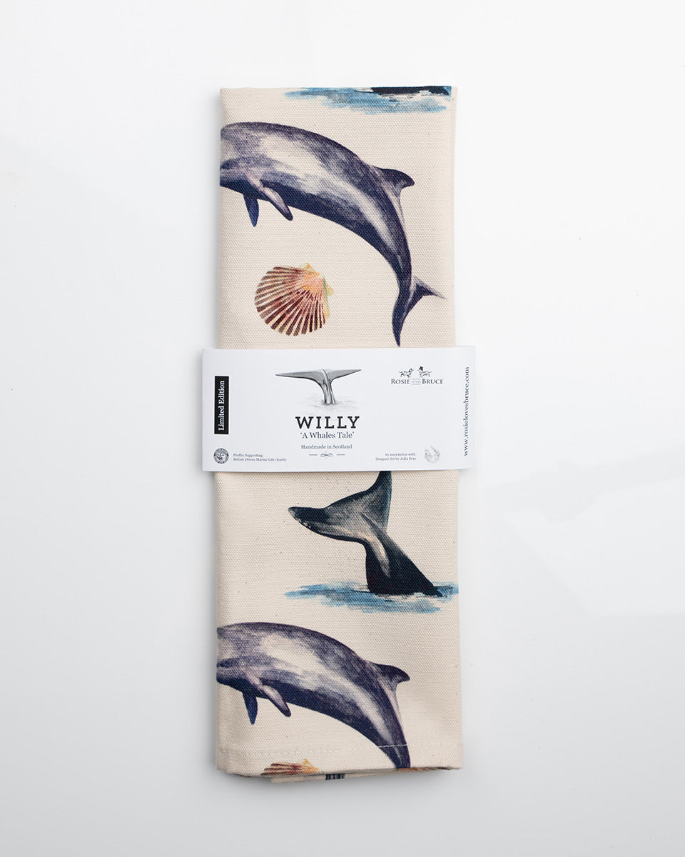 Willy Whale Tea Towel
